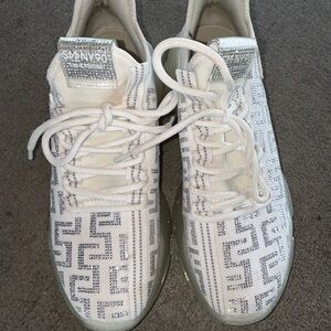 Steve Madden White and Silver Athletic Shoes